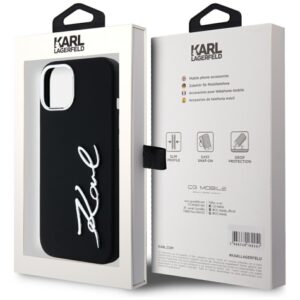 Dėklas Karl Lagerfeld Silicone Metal Script Logo Apple iPhone 15 juodos spalvos - Image 8