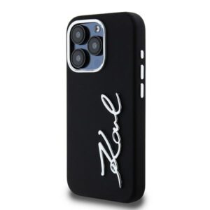 Dėklas Karl Lagerfeld Silicone Metal Script Logo Apple iPhone 15 Pro Max juodos spalvos - Image 2
