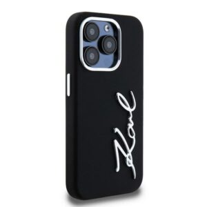 Dėklas Karl Lagerfeld Silicone Metal Script Logo Apple iPhone 15 Pro Max juodos spalvos - Image 4