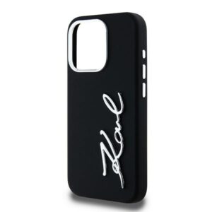 Dėklas Karl Lagerfeld Silicone Metal Script Logo Apple iPhone 15 Pro Max juodos spalvos - Image 6