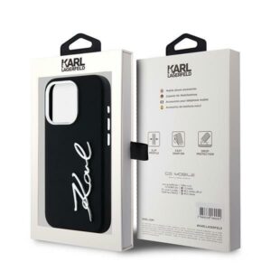Dėklas Karl Lagerfeld Silicone Metal Script Logo Apple iPhone 15 Pro Max juodos spalvos - Image 8