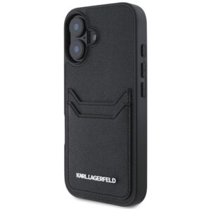 Dėklas Karl Lagerfeld HC Grained PU Cardslot Metal Elong Apple iPhone 16 juodos spalvos - Image 2