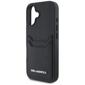Dėklas Karl Lagerfeld HC Grained PU Cardslot Metal Elong Apple iPhone 16 juodos spalvos - Image 6