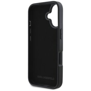 Dėklas Karl Lagerfeld HC Grained PU Cardslot Metal Elong Apple iPhone 16 juodos spalvos - Image 7