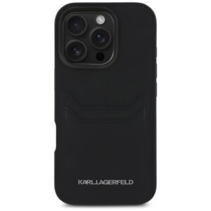 Dėklas Karl Lagerfeld HC Grained PU Cardslot Metal Elong Apple iPhone 16 Pro juodos spalvos - Image 3