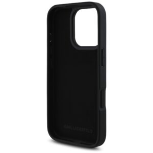 Dėklas Karl Lagerfeld HC Grained PU Cardslot Metal Elong Apple iPhone 16 Pro juodos spalvos - Image 7
