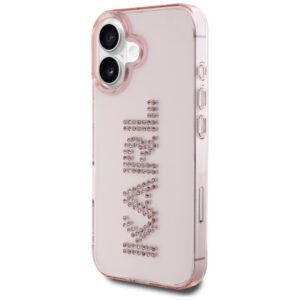 Dėklas Karl Lagerfeld IML Rhinestones Logo Apple iPhone 16 rožinės spalvos - Image 2