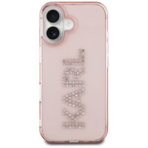 Dėklas Karl Lagerfeld IML Rhinestones Logo Apple iPhone 16 rožinės spalvos - Image 3