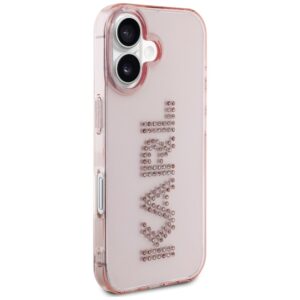 Dėklas Karl Lagerfeld IML Rhinestones Logo Apple iPhone 16 rožinės spalvos - Image 4