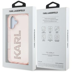 Dėklas Karl Lagerfeld IML Rhinestones Logo Apple iPhone 16 rožinės spalvos - Image 8