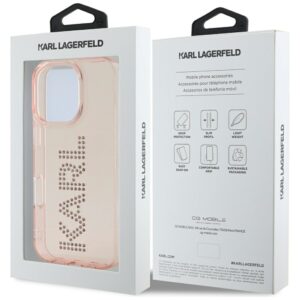 Dėklas Karl Lagerfeld IML Rhinestones Logo Apple iPhone 16 Pro Max rožinės spalvos - Image 8