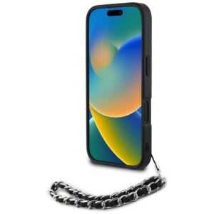 Dėklas Karl Lagerfeld Saffiano Crystals w/Chain Apple iPhone 16 juodos spalvos - Image 4
