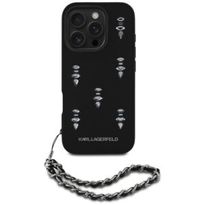 Dėklas Karl Lagerfeld Saffiano Crystals w/Chain Apple iPhone 16 Pro juodos spalvos - Image 2