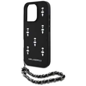 Dėklas Karl Lagerfeld Saffiano Crystals w/Chain Apple iPhone 16 Pro juodos spalvos - Image 5