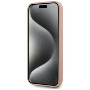 Dėklas Karl Lagerfeld Leather Monogram Metal Logo MagSafe Apple iPhone 15 rožinės spalvos - Image 5