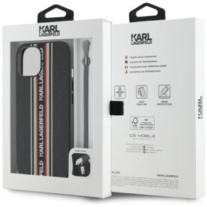 Dėklas Karl Lagerfeld Saffiano Athleisure Stripes Cord Apple iPhone 15 red - Image 7