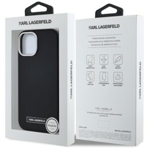 Dėklas Karl Lagerfeld FW Metal Plate MagSafe Apple iPhone 15 juodos spalvos - Image 8