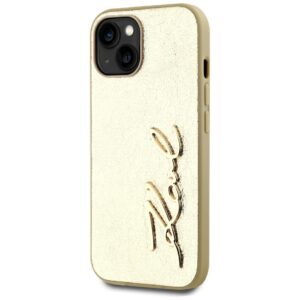 Dėklas Karl Lagerfeld Wrinkled Metal Signature Apple iPhone 15 gold - Image 2