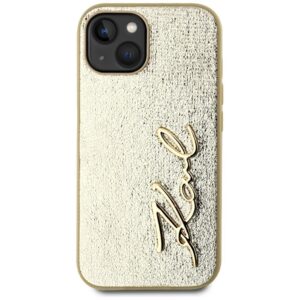 Dėklas Karl Lagerfeld Wrinkled Metal Signature Apple iPhone 15 gold - Image 3