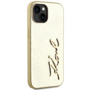 Dėklas Karl Lagerfeld Wrinkled Metal Signature Apple iPhone 15 gold - Image 4