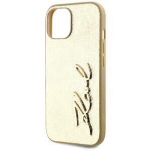 Dėklas Karl Lagerfeld Wrinkled Metal Signature Apple iPhone 15 gold - Image 6