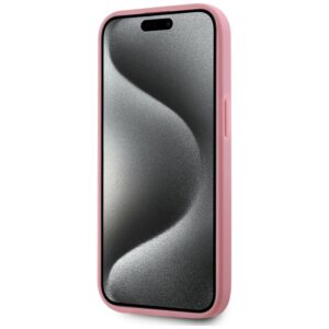 Dėklas Karl Lagerfeld Wrinkled Metal Signature Apple iPhone 15 rožinės spalvos - Image 5