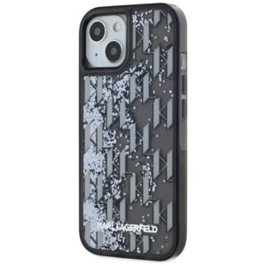 Dėklas Karl Lagerfeld Liquide Glitter Monogram Gradient Apple iPhone 15 juodos spalvos - Image 2