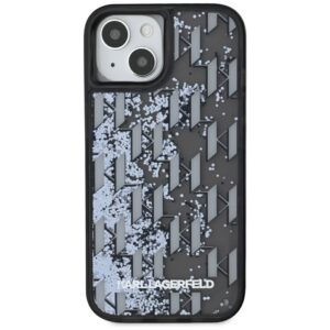 Dėklas Karl Lagerfeld Liquide Glitter Monogram Gradient Apple iPhone 15 juodos spalvos - Image 3