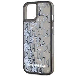 Dėklas Karl Lagerfeld Liquide Glitter Monogram Gradient Apple iPhone 15 juodos spalvos - Image 6