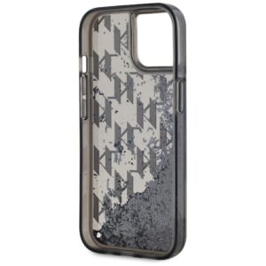 Dėklas Karl Lagerfeld Liquide Glitter Monogram Gradient Apple iPhone 15 juodos spalvos - Image 7
