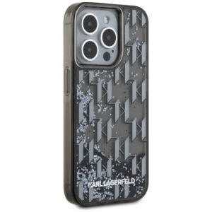 Dėklas Karl Lagerfeld Liquide Glitter Monogram Gradient Apple iPhone 15 Pro juodos spalvos - Image 4