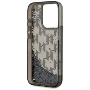 Dėklas Karl Lagerfeld Liquide Glitter Monogram Gradient Apple iPhone 15 Pro juodos spalvos - Image 7