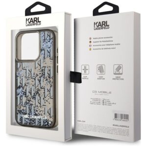 Dėklas Karl Lagerfeld Liquide Glitter Monogram Gradient Apple iPhone 15 Pro juodos spalvos - Image 8
