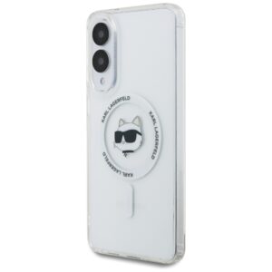 Dėklas Karl Lagerfeld Button Choupette Head Printed Logo MagSafe Samsung Galaxy S25 Edge baltos spalvos - Image 2