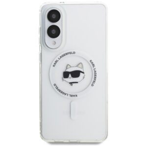 Dėklas Karl Lagerfeld Button Choupette Head Printed Logo MagSafe Samsung Galaxy S25 Edge baltos spalvos - Image 3