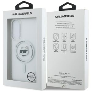 Dėklas Karl Lagerfeld Button Choupette Head Printed Logo MagSafe Samsung Galaxy S25 Edge baltos spalvos - Image 8