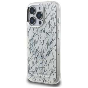 Dėklas Karl Lagerfeld IML Karl Script Pattern MagSafe Apple iPhone 16 Pro baltos spalvos - Image 2