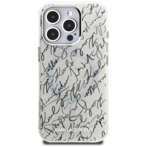 Dėklas Karl Lagerfeld IML Karl Script Pattern MagSafe Apple iPhone 16 Pro baltos spalvos - Image 3