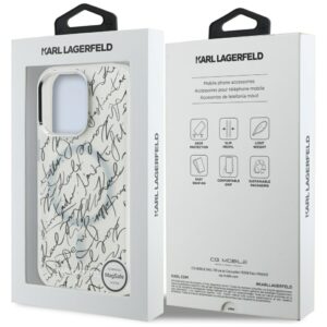Dėklas Karl Lagerfeld IML Karl Script Pattern MagSafe Apple iPhone 16 Pro baltos spalvos - Image 8