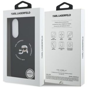 Dėklas Karl Lagerfeld Silicone Double Heads And Circle MagSafe Samsung Galaxy S25 Edge juodos spalvos - Image 8