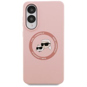 Dėklas Karl Lagerfeld Silicone Double Heads And Circle MagSafe Samsung Galaxy S25 Edge rožinės spalvos - Image 3