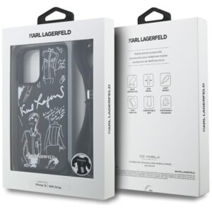 Dėklas Karl Lagerfeld Crossbody Grained Pattern & Logo MagSafe Apple iPhone 16 juodos spalvos - Image 7