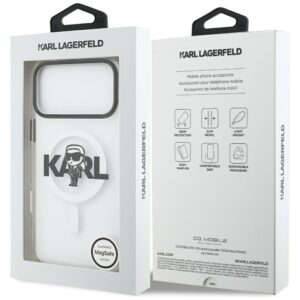 Karl Lagerfeld IML Karl Sketch Logo MagSafe dėklas Apple iPhone 17 Pro Max skaidrus - Image 8