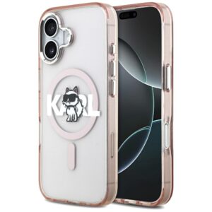 Karl Lagerfeld IML Choupette Sketch Logo MagSafe dėklas Apple iPhone 17 rožinės spalvos - Image 1