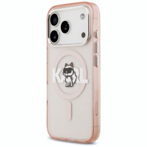 Karl Lagerfeld IML Choupette Sketch Logo MagSafe dėklas Apple iPhone 17 Pro rožinės spalvos - Image 2