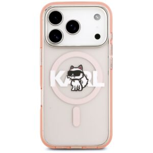 Karl Lagerfeld IML Choupette Sketch Logo MagSafe dėklas Apple iPhone 17 Pro rožinės spalvos - Image 3