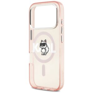 Karl Lagerfeld IML Choupette Sketch Logo MagSafe dėklas Apple iPhone 17 Pro rožinės spalvos - Image 6