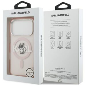 Karl Lagerfeld IML Choupette Sketch Logo MagSafe dėklas Apple iPhone 17 Pro rožinės spalvos - Image 8