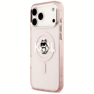 Karl Lagerfeld IML Choupette Sketch Logo MagSafe dėklas Apple iPhone 17 Pro Max rožinės spalvos - Image 2
