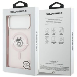 Karl Lagerfeld IML Choupette Sketch Logo MagSafe dėklas Apple iPhone 17 Pro Max rožinės spalvos - Image 8